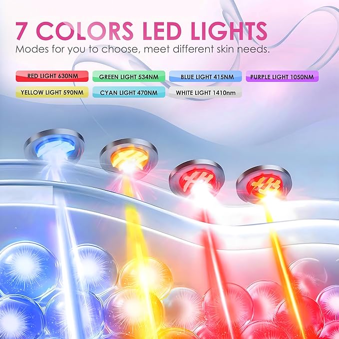 Red-Light-Therapy-for-Face, 7-1 Colors Led Face Mask Light Therapy, Facial Skin Care Mask (White)