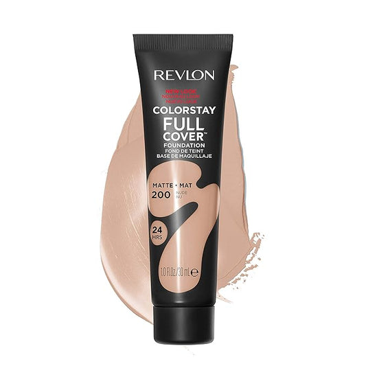 Revlon Liquid Foundation, ColorStay Face Makeup for Normal and Dry Skin, Longwear Full Coverage with Matte Finish, Oil Free, Nude, 1.0 Fl Oz