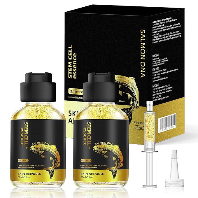 Salmon DNA Serum – 2 Pcs Salmon DNA Microneedling Serums for Face and Body, Anti-Aging Hydration Booster, Skin Repair, Brightening & Firming Serum for Use with Microneedling, Derma Roller & Pen