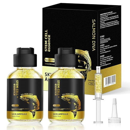 Salmon DNA Serum – 2 Pcs Salmon DNA Microneedling Serums for Face and Body, Anti-Aging Hydration Booster, Skin Repair, Brightening & Firming Serum for Use with Microneedling, Derma Roller & Pen
