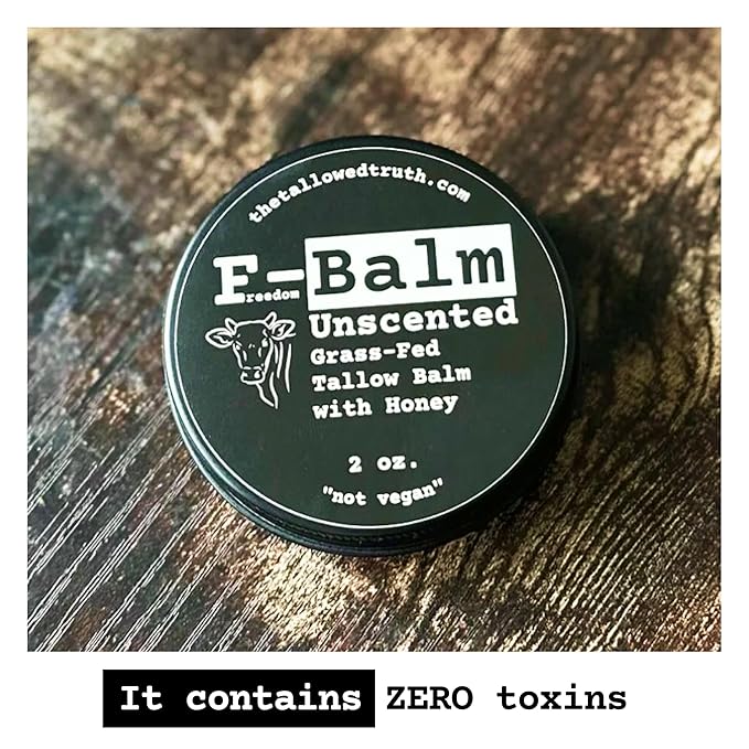 The Tallowed Truth F-Balm Tallow – Grass-fed, Grass-finished Tallow – 5 Ingredients Only – Canadian-made All Purpose Tallow Balm – Made in Canada – Tallow for Face & Body (2 oz (1-Pack), Unscented)