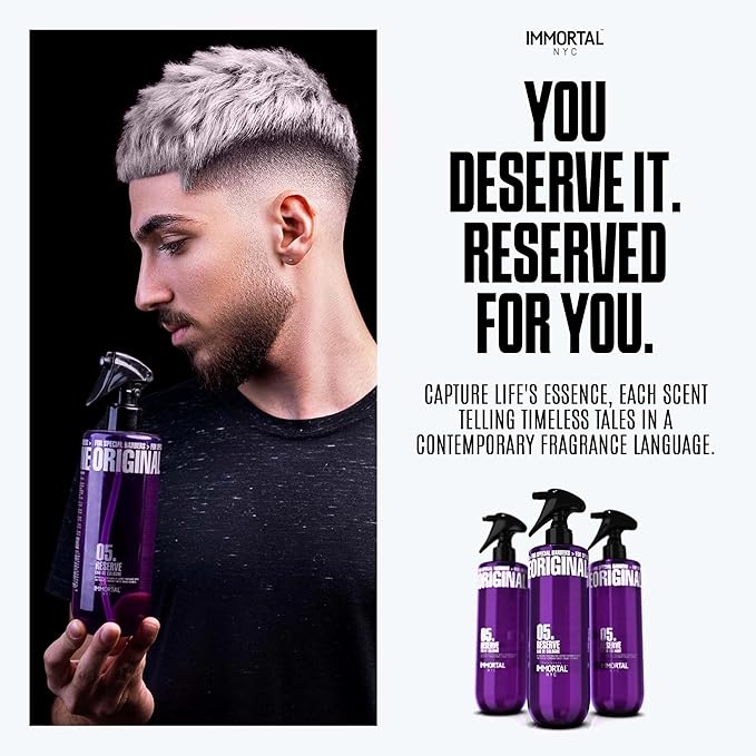 Immortal NYC Reserve 05, After Shave Spray Body/Face Men's Cologne, 17 oz - Exclusive Barbers - Softens Skin - Refreshes/disinfects and Relieves Face and Skin - Moisturizing Formula After Shaving