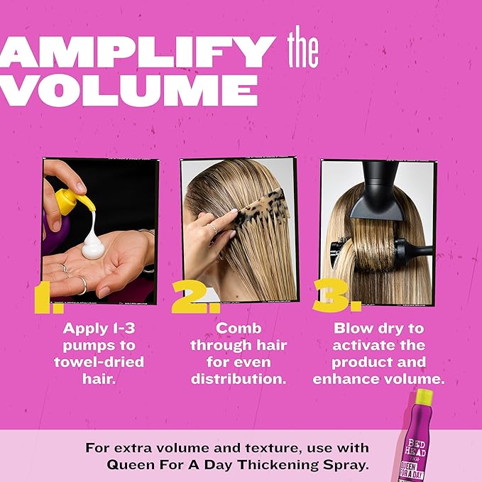 Bead Head by TIGI Small Talk MINI 3-in-1 Hair Thickening Cream - Use for Voluminous Hair - For Fine, Thin & Flat Hair - Use on Damp Hair - Premium Hair Thickening Products - 8 oz (3 Pack)