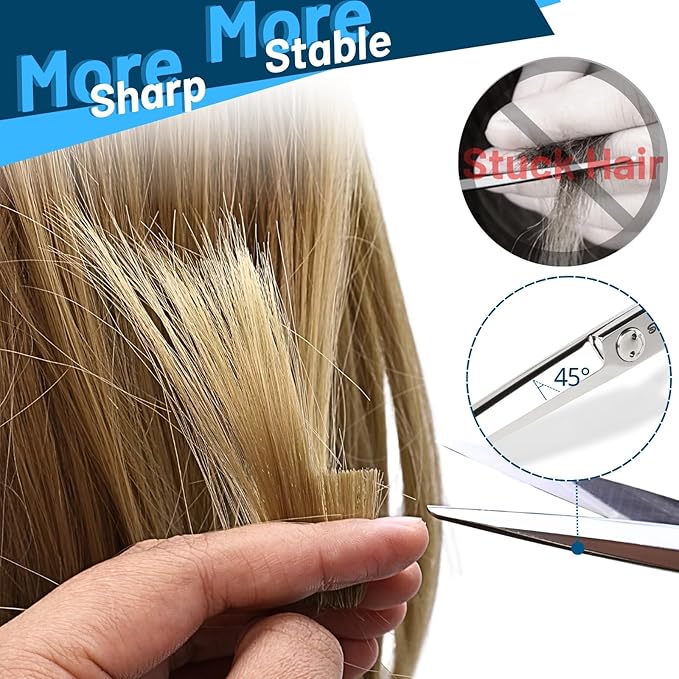 High-End Hair Scissors Professional with CNC Tech, 6.5" Extremely Sharp Hair Cutting Scissors, 440C Steel Barber Scissors Convex Blades, Haircut Hair Shears for Women Men, Salon & Home Hairdressing