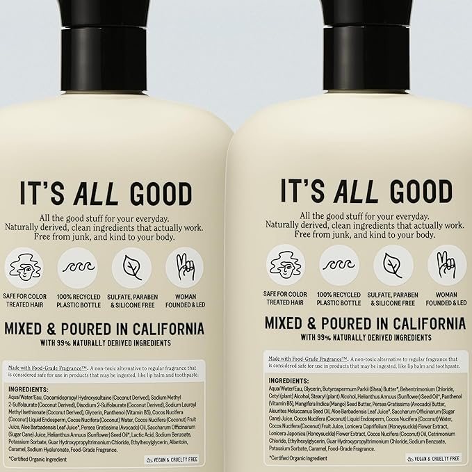 California Naturals Coconut Shampoo & Conditioner, Natural, Vegan, Cruelty, Silicone, Paraben, and Sulfate Free Shampoo, All Hair Types, 20 Fl Oz (Pack of 2), Classic Clean Coconut
