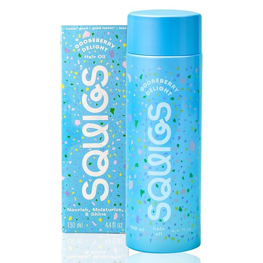 Squigs Hair Growth Oil for Dry & Damaged Hair – with Amla, Castor & Coconut Oil Blend for Frizz Control, Hydration & Scalp Treatment – Pre-Wash & Styling Treatment – 130ml