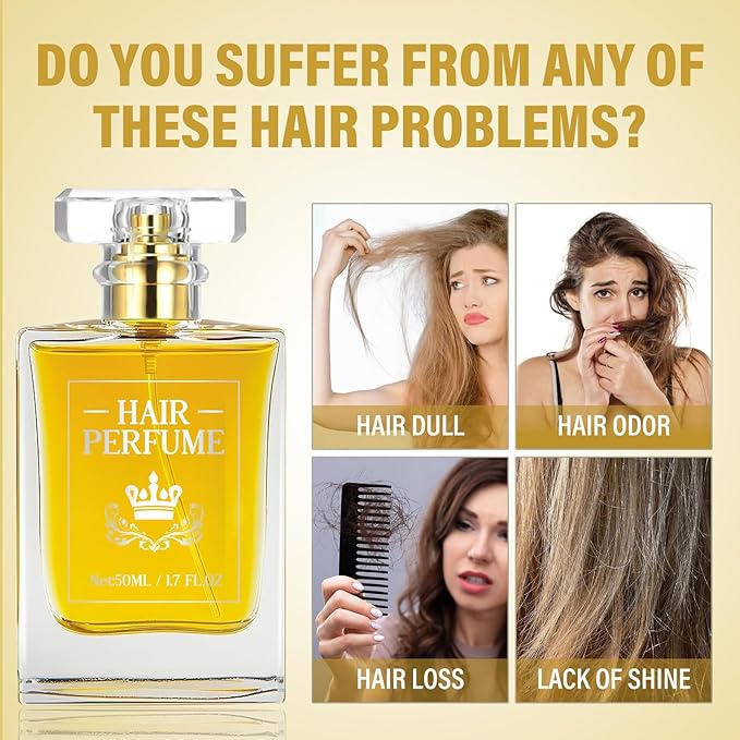 TRIXES Hair Perfume, Mist with Pheromones for Women, Long Lasting Hair Fragrance Spray, Nourishing Anti-Frizz Perfume for Dry Damaged Hair, Premium Scent to Remove Odors, 50ML