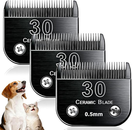 Dog Grooming Clipper Blades Replacement Compatible with Andis Dog Clippers,Most OsterA5, Wahl KM Series Pet Clippers (Black(30))