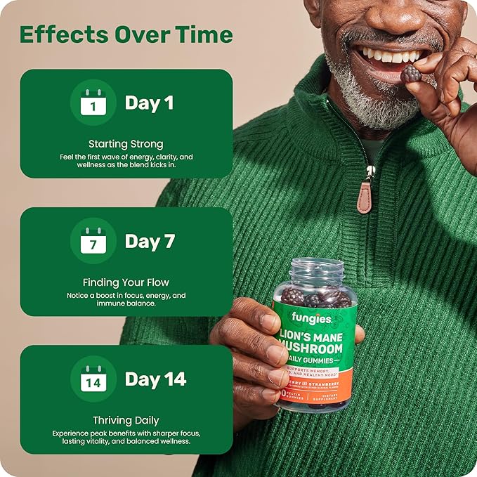 Fungies Mushroom Gummy 3-Pack Bundle, Lion's Mane, Cordyceps & Reishi Gummies for Adults - Mushroom Gummies Supports Brain Health, Gut Health, Energy & Daily Wellness - 180 Servings