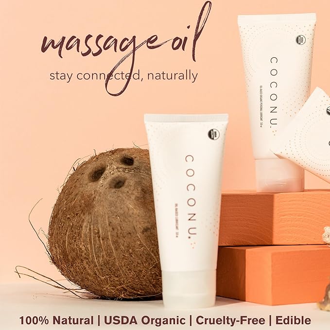Coconu Oil Based Massage Oils | Organic Coconut Body Oil | Natural & Clean Ingredients, Body Oils for Men, Women | 3 Oz
