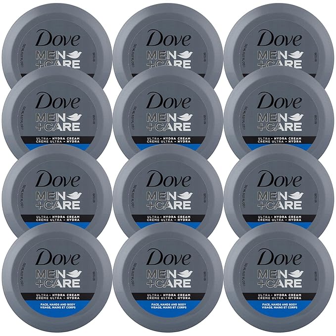 Dove Men+Care Ultra Hydra Cream - Dove Lotion, 3-In-1 Advanced Skin Care for Men, Face Cream, Hand Cream, and Body Lotion for Extremely Dry Skin, All Skin Types, 5.07 Fl Oz (Pack of 12)