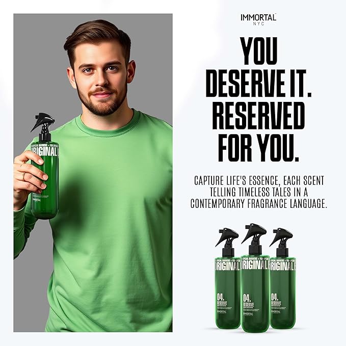 Immortal NYC Reserve 04, After Shave Spray Body/Face Men's Cologne,17 oz - Exclusive Barbers - Softens Skin - Refreshes/disinfects and Relieves Face and Skin - Moisturizing Formula After Shaving