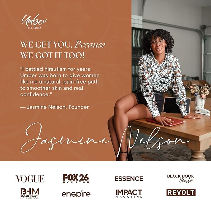 Umber by J. Lenay Hair Reducing Fade Oil – Regular Strength (Not sensitive skin), Minimizes Hair Growth for Face & Body – For Women & Men – 15ml Serum