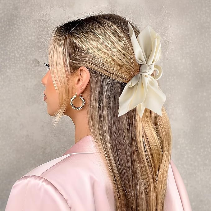 Bow Claw Clips Bow Hair Clips Black White Brown 4PCS Big Hair Bows for Women Butterfly Styling Large Hair Clips for Thick Hair for Girls Hair Accessories for Teen