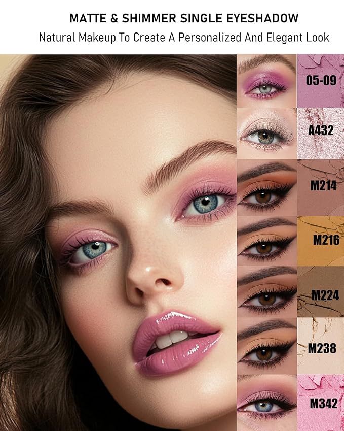 Single Matte Eyeshadow, Mauve Taupe Matte Eye Shadow Powder Palette Makeup, High Pigment Waterproof Nude Multiuse Pressed Eye Shadows Powder with Smooth Lightweight,Blendable for Daily Eye Look-05