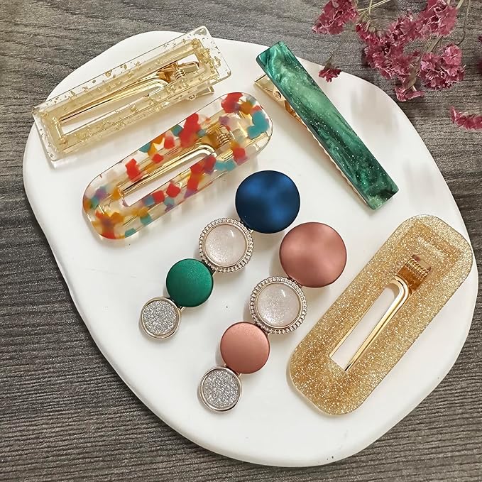 Mehayi 20 PCS Pearl Hair Clips Set Fashion Korean Acrylic Resin Hair Barrettes, Bobby Pins Hairpins for Women and Ladies Girls Headwear Styling Tools, Hair Accessories for Decorative Party Wedding