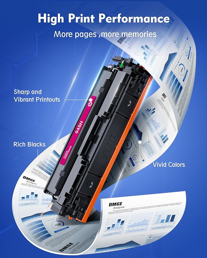 045 Toner cartridges 045H - High Yield 4 Pack Replacement for Canon 045 Toner cartridges 045H Compatible with Canon Color imageClass MF632Cdw MF634Cdw LBP612Cdw MF632 MF634 Laser Printer