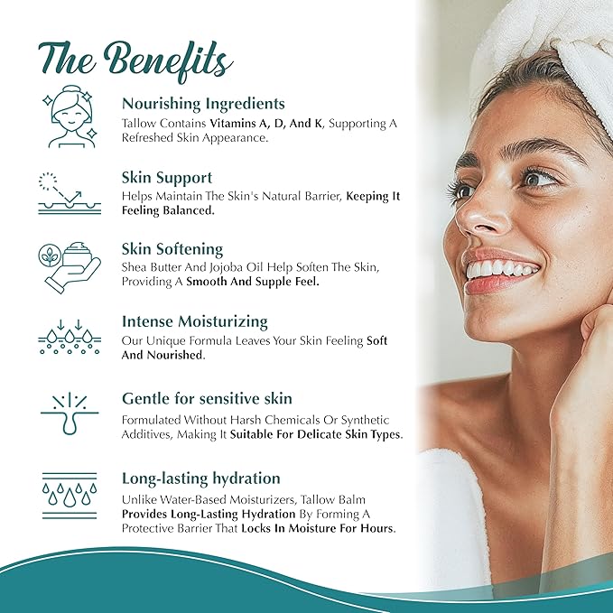 Dr. Dave's Primal Essence Grass Fed Beef Tallow Balm for Face and Body with Shea Butter, Organic Jojoba Oil, Honey, and Beeswax – Beef Tallow for Skin – Vanilla and Spearmint – 2 oz