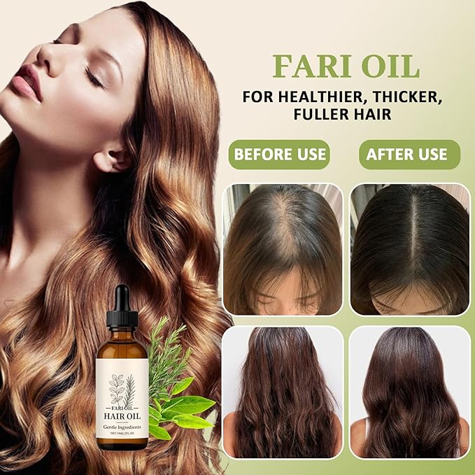 Hair Growth Oil, Botanical Scalp Oil with Herbal Infusion, Nourishes Damaged Hair, Prevents Hair Loss, Plant-Based Formula for All Hair Types – 2oz (1PCS)