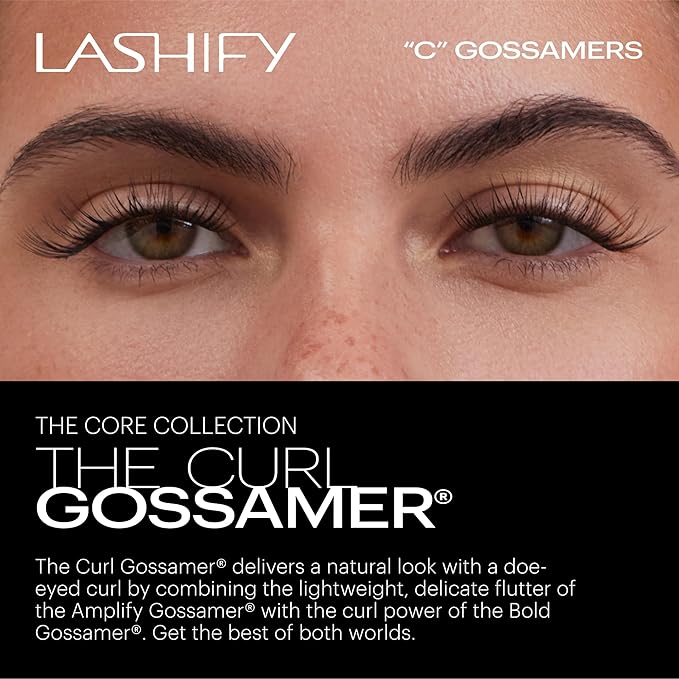 Lashify Curl 12mm Gossamer Eyelash Extensions Refill, Truffle Color, DIY False Lashes for a Natural Look