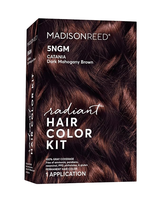 Madison Reed Radiant Hair Color Kit | 5NGM Dark Cinnamon Brown with Gold Mahogany Tones (Catania Brown) for 100% Gray Hair Coverage | Dimensional Permanent Hair Dye | PPD-Free & Ammonia-Free | 1 Pack