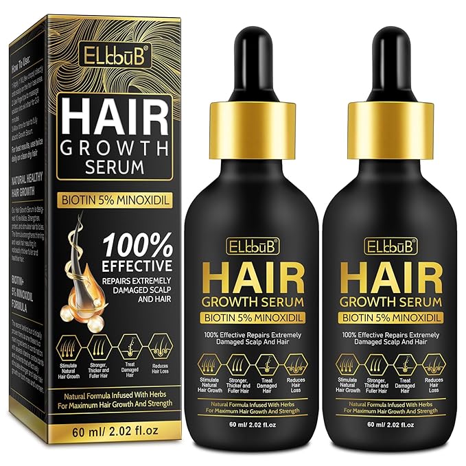 5% Minoxidil Hair Growth Oil with for Men and Women, Natural Scalp Treatment for Thinning Hair, Promotes Thicker, Fuller, and Healthier Hair, Clinically Proven Formula