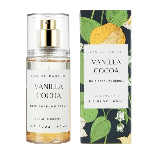 Hair Perfume for Women, Summer Lightweight Long Lasting Fragrance Mist - 3:7 Hydrating Serum Alcohol Free Formula, Argan Oil Scented Hair Spray with Keratin & Elastin (Vanilla Cocoa) 2.7 fl oz