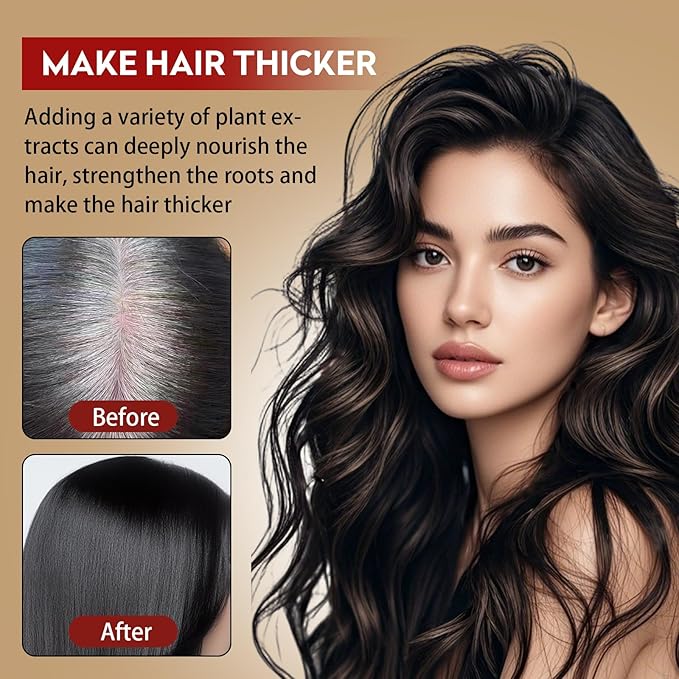 2Pcs Saffron Hair Spray,Herbal Black Hair Spray,Saffron Hairs Blackening Spray,Essence Spray Saffron and Polygonum Multiflorum Leaving Hairs Shiny Non-Frizzy