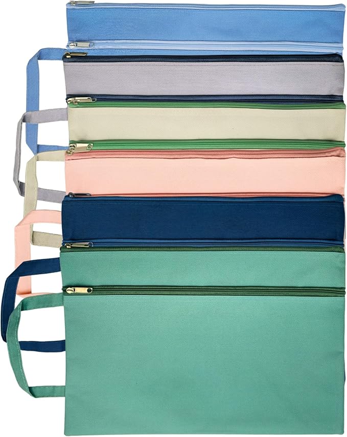 A4 Mesh Zipper Pouch, Waterproof File Bag with Handle,Foldable Document Organizer for School, Office, Travel - Durable Folder with Puzzle Project/Cross Stitch (6)