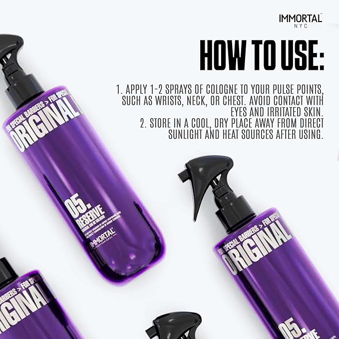 Immortal NYC Reserve 05, After Shave Spray Body/Face Men's Cologne, 17 oz - Exclusive Barbers - Softens Skin - Refreshes/disinfects and Relieves Face and Skin - Moisturizing Formula After Shaving