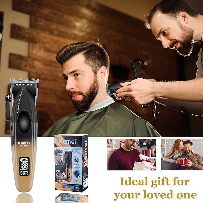KEMEI 1788 Professional Hair Clippers for Men, Cordless Barber Clipper with LED Display, 9000 RPM Clippers for Hair Cutting with 2500 mAh Battery