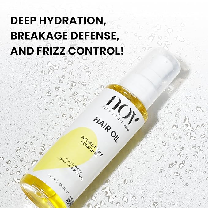 NOV Intensive Care Nourishing Hair Oil - Organic Olive and Argan Hair Growth Oil - Revitalize and Hydrate - Reduce Breakage and Split Ends - 3.38 oz