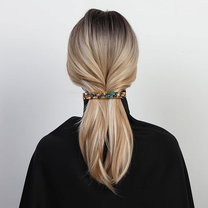 Hair Barrette for Thick Hair 3 Pack - Extra Large 4.1" Hair Clips Made in Korea - Brown, Black, Tortoiseshell Designs - Stylish, Easy Hair Styling for Women