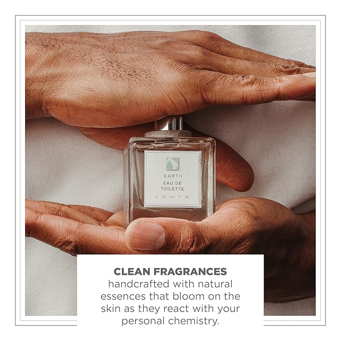 Zents Eau de Parfum (Earth) for Women & Men | Long-Lasting Clean Fragrance with Sandalwood, Fir & Bergamot | Woody & Fresh Scent | 1.69 oz