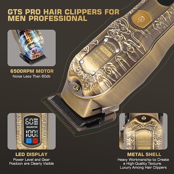 Professional Hair Clippers for Men Set, Electric Haircut Kit Mens Cordless Hair Clipper for Barbers