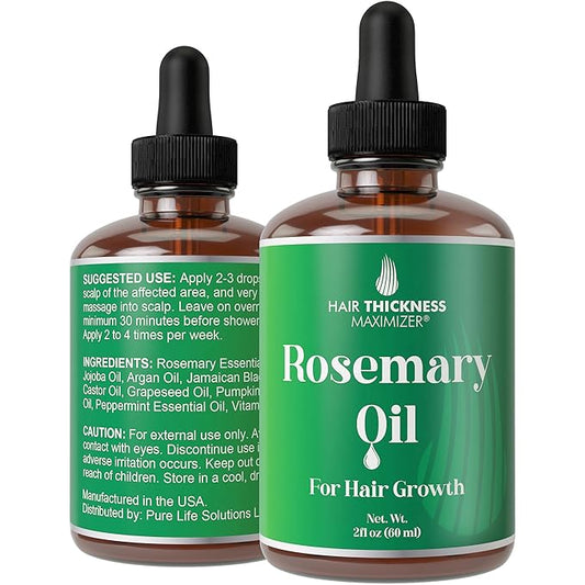 Rosemary Oil for Hair Growth for Women, Men. Strengthens & Hydrates Thinning, Dry Hair for a Healthier-Looking Scalp. For Women & Men – Vegan 2oz Serum