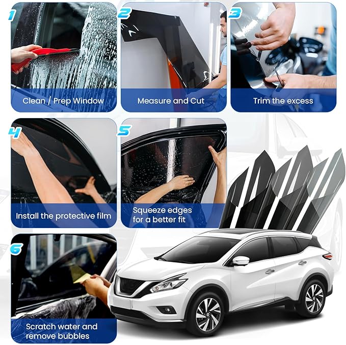 Car Window Tint 20% VLT - 20" in x 20' Ft Nano Carbon Window Tint Privacy Film for Car, Heat & UV Blocking, Glare Reduction and Scratch Resistant Automotive Tinting Roll