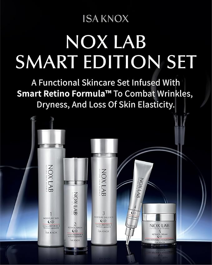 ISA KNOX Nox Lab Smart Edition gift Set (13.38 fl oz, Duo Set) - Korean Skincare, Anti-Aging, Hydrating & Firming Set for Wrinkle Care. with Smart Retino Formula, Retinol, Moisture Liposome