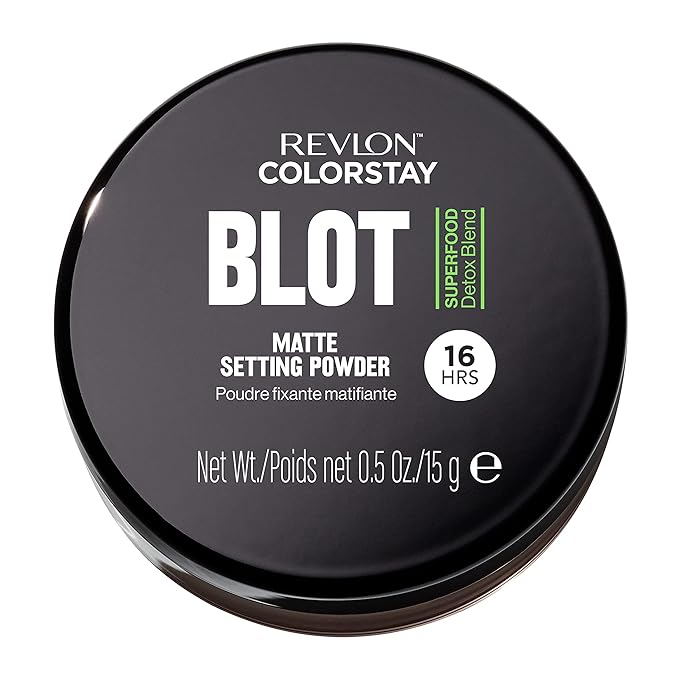 Revlon ColorStay Blot Face Powder, Mattifying, Blurring & Oil Absorbing Setting Powder, Stocking Stuffer for Her, Blurs Imperfections, 0.5 oz