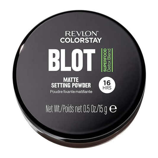 Revlon ColorStay Blot Face Powder, Mattifying, Blurring & Oil Absorbing Setting Powder, Stocking Stuffer for Her, Blurs Imperfections, 0.5 oz