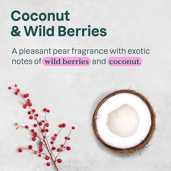 ATTITUDE Body Lotion, EWG Verified Moisturizer, Vegan Skin Care Products, Non-Greasy, Hydrating for Dry Skin, Cruelty Free, Moisturizing, Coconut & Wild Berries Scent, 16 Fl Oz