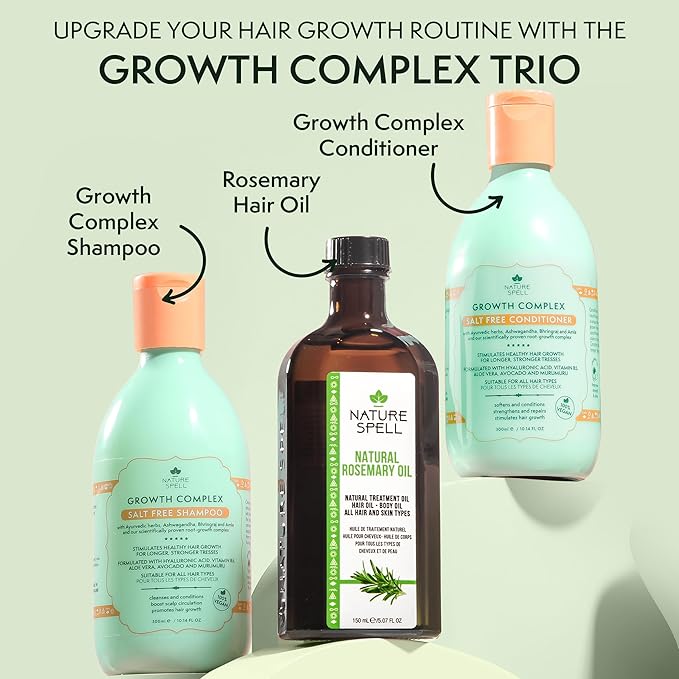 Nature Spell Rosemary Oil For Hair Growth, Pre-Diluted Hair & Scalp Oil Nourishes Dry, Damaged Hair, For Women & Men, 5.07 Fl Oz