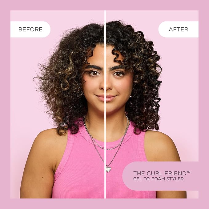 Cake Beauty Gel-to-Foam Curl Styler, The Curl Friend – High Hold & Definition - Frizz Protection- Infused with Coconut Oil & Shea Butter - For Curly Hair- 6.8 fl oz./ 200 mL