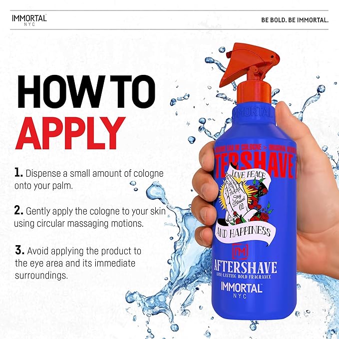 Immortal NYC Stay Blessed 02, After Shave Spray Body/Face Men's Cologne, 17 oz, Exclusive Barbers, Softens Skin, Refreshes, Disinfects and Relieves Face and Skin, Moisturizing Formula After Shaving