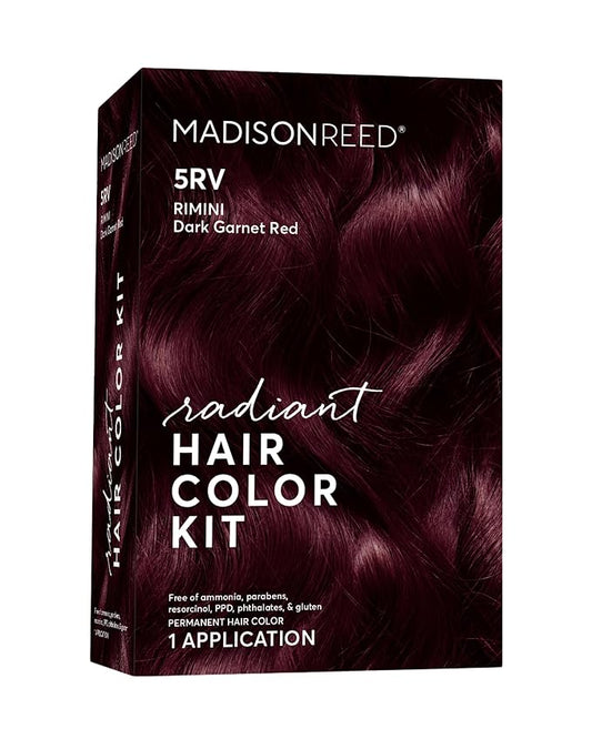 Madison Reed Radiant Hair Color Kit | 5RV Dark Garnet Red with Vibrant Red Violet Tones (Rimini Garnet) Vivid Color-Enhancing Salon-Quality Permanent Hair Dye | PPD-Free & Ammonia-Free |1 Pack