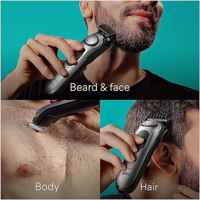 Braun All-in-One Men's Shaving Kit Series 7 7420, 11-in-1 Beard, Face, Nose, Ear Trimmer, Hair Clippers, Body Groomer and Manscaping