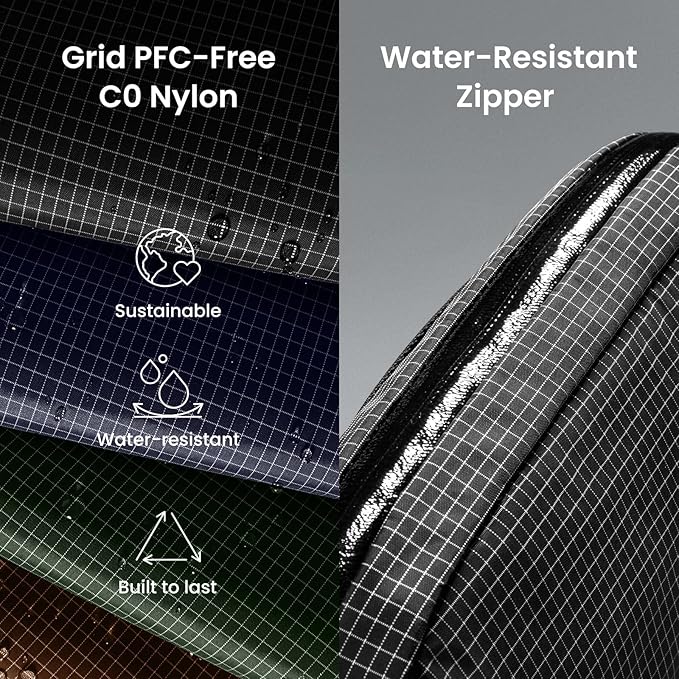 tomtoc Electronics Organizer Travel Case Performance, Water Resistant Bag Cable Tech Pouch Accessories, Carry Storage for Cord, Phone, Cables, Airpods, USB Flash Drive, Daily Items