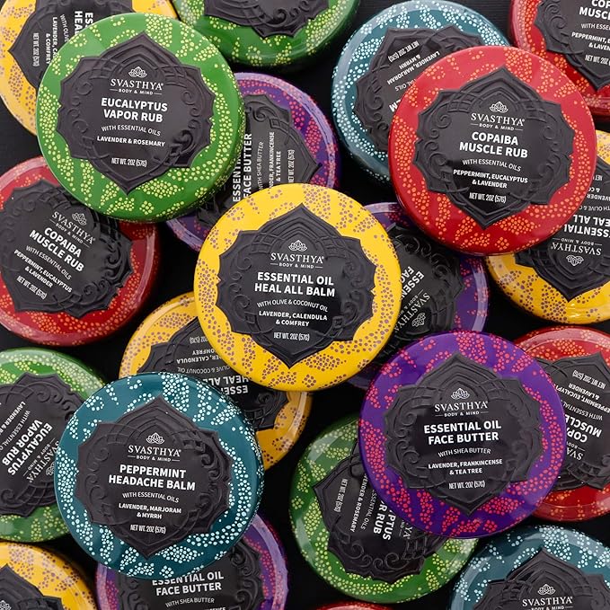 Svasthya Body & Mind Essential Oil Face Butter by Svasthya- Naturally Nurtures Skin & Restores Complexion, Has Shea Butter, Coconut, Argan & Grapeseed Oil, Made In The USA, 2 oz