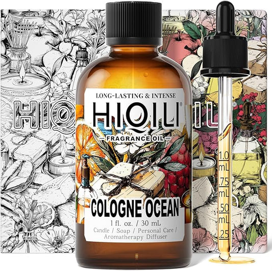 HIQILI Cologne Ocean Fragrance Oil, Sweet Orange & Ocean Scents, for Making Candle, Bath Bombs, Long-Lasting Scents for Home Diffuser - 1 Fl Oz