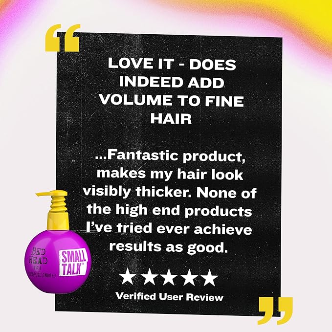 Bead Head by TIGI Small Talk MINI 3-in-1 Hair Thickening Cream - Use for Voluminous Hair - For Fine, Thin & Flat Hair - Use on Damp Hair - Premium Hair Thickening Products - 8 oz (3 Pack)